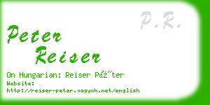 peter reiser business card